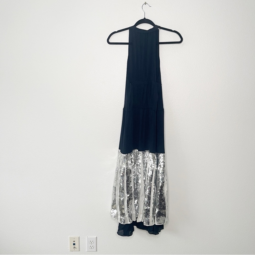 Tibi Claude Sequin Layered Halter Dress Drop Waist Cocktail Party Size 4 NEW - Picture 5 of 8